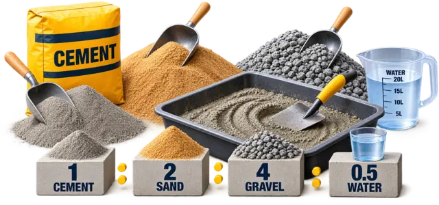 Cement bags and buckets